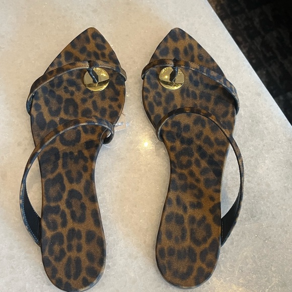 Saint Laurent AUTHENTIC Tanger leopard print slides sandal - Picture 3 of 12